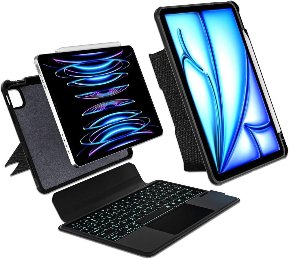 Keyboard case Compatible for iPad Air 11 inch (M2) 2024,iPad Pro 11 inch (4th/3